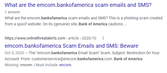 Scam Email search