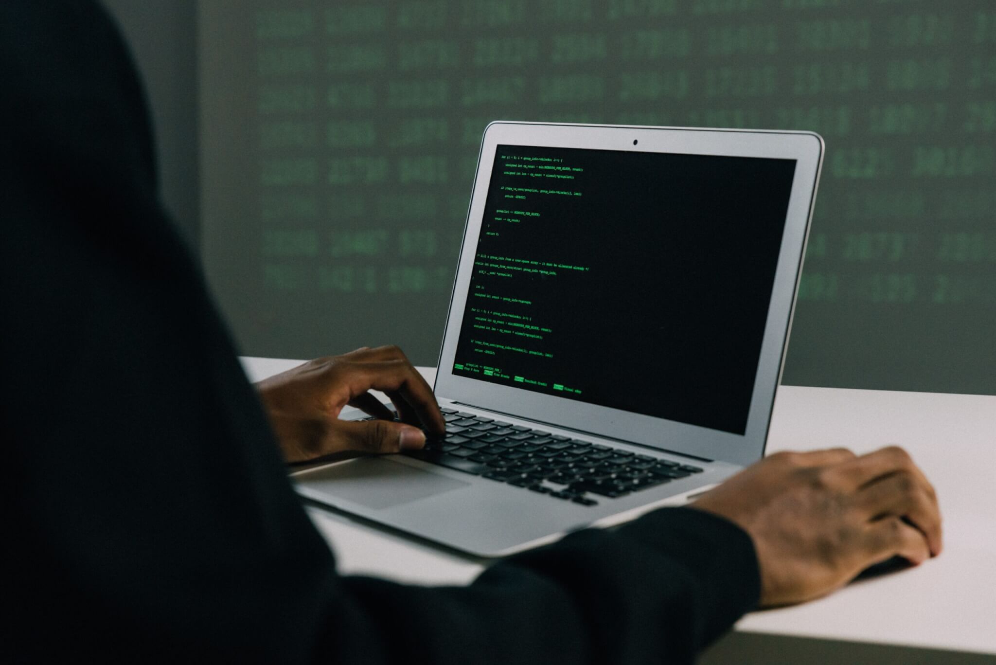 Free Person Using Macbook Air Stock Photo, Defense-in-Depth Cybersecurity