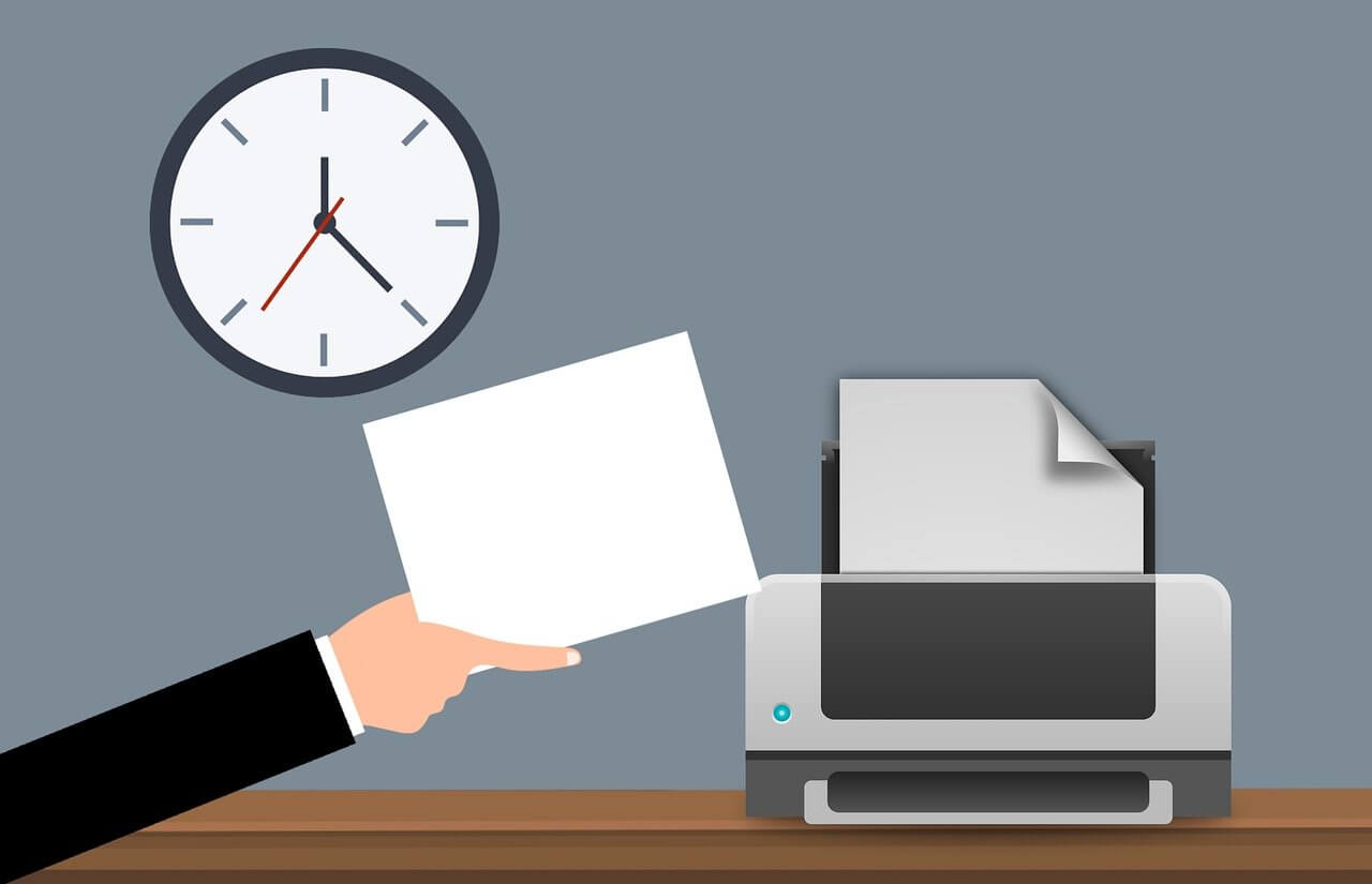 Free printer document machine illustration, Microsoft Universal Print