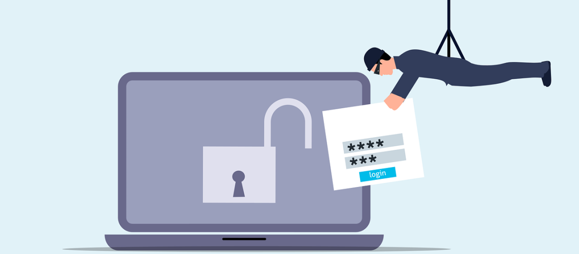 Free attack unsecured laptop vector