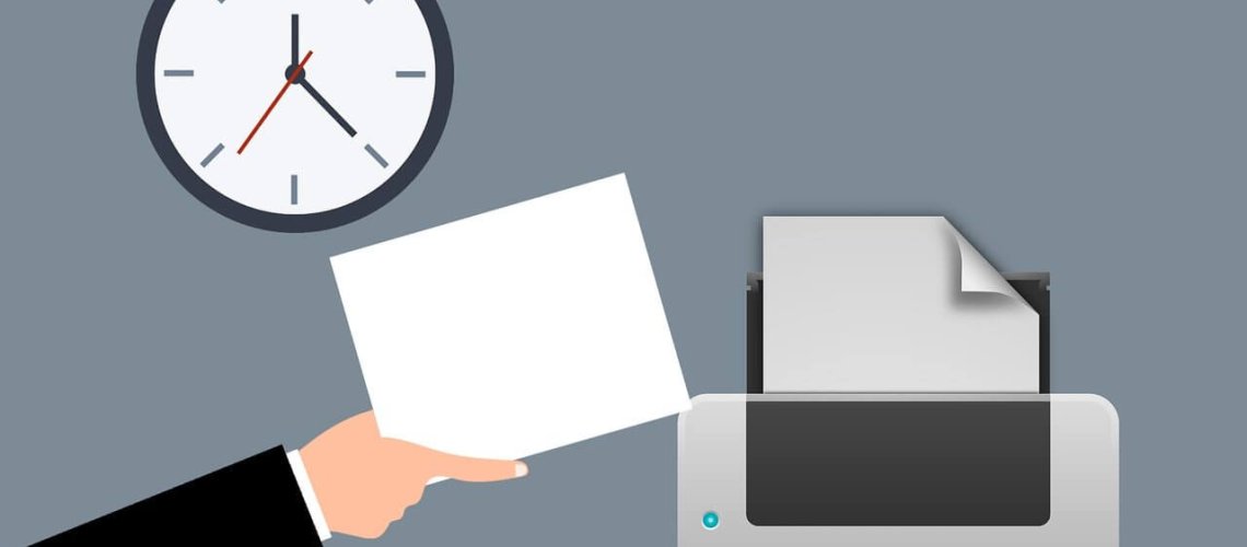 Free printer document machine illustration, Microsoft Universal Print